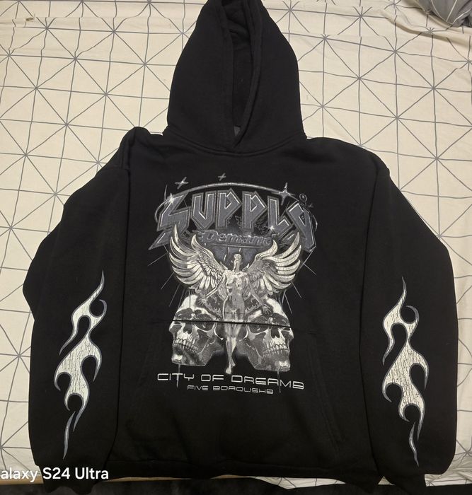 Мъжки черен суичър (oversized)Supply & Demand М размер