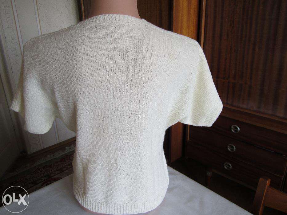 Bluza alba tricotata manual + bonus si Livrare gratuita*