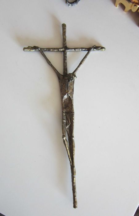 cadou rar Cruce Crucifix sculptura  Erwin Huber 1983