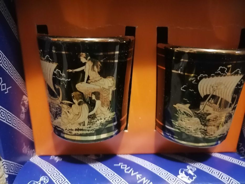 Гръцки чаши позлатени 24 к