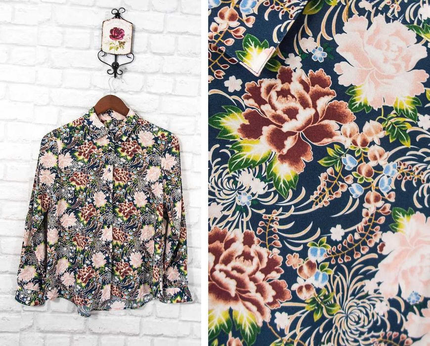 Stenstroms Копринена дамска флорална риза размер 40 / UK14 / US10 / L