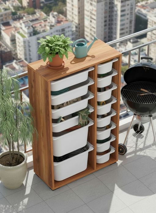 Мултифункционален Шкаф, Етажерка за играчки с 14кошници