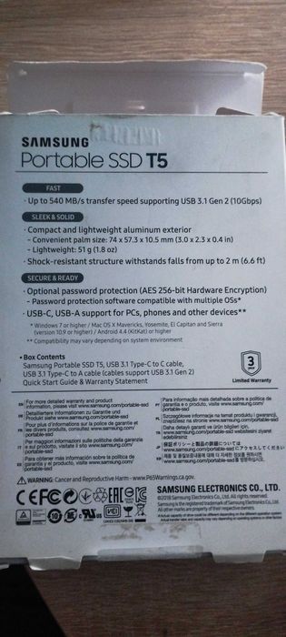 SSD portabil Samsung T5 500gb