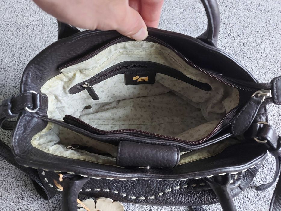 Кожена чанта Radley London - тъмно кафява