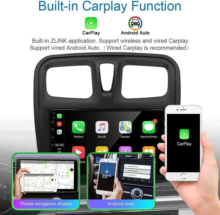 Мултимедия за Dacia Sandero Logan Renault Навигация Android 2DIN ДИН