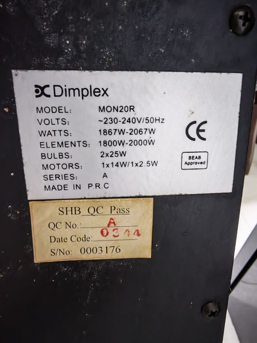 Șemineu electric 2000w Dimplex  Mon20er