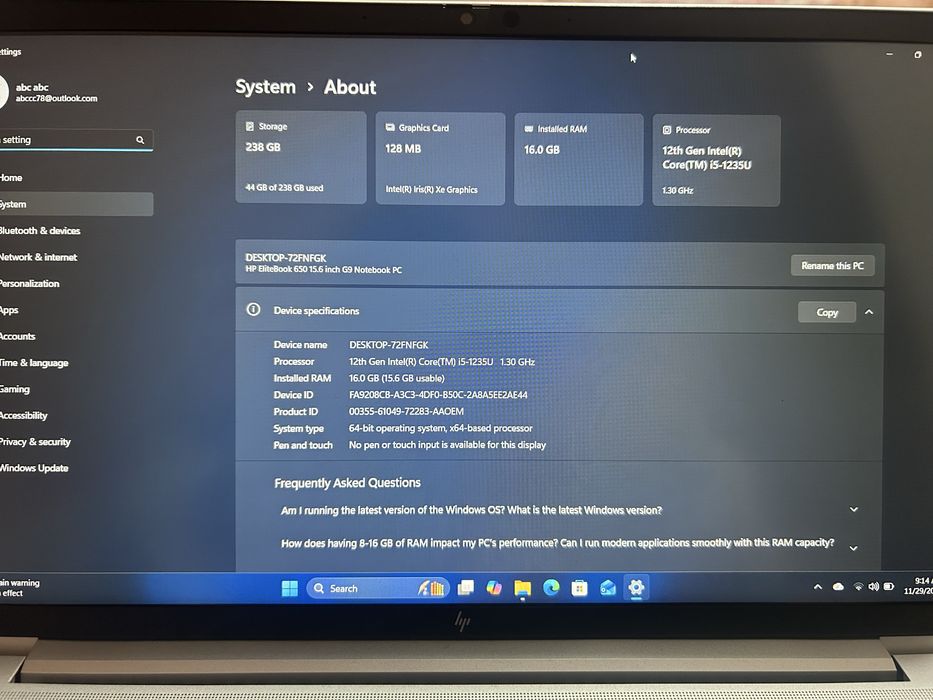 Laptop HP EliteBook 650 G9