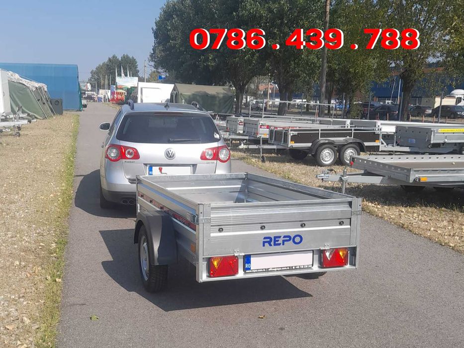 Remorca auto 750 cu prelata  mono ax,Noua ,Rar Inclus