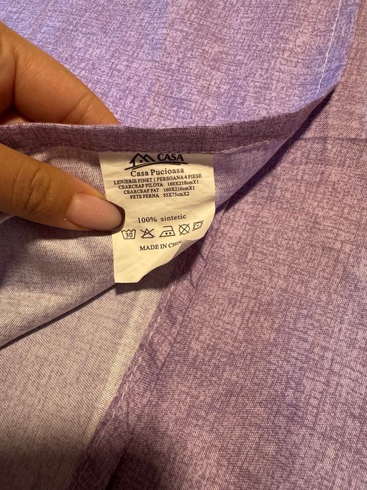 Lenejerie de pat pentru o persoană 4 piese, Casa Pucioasa