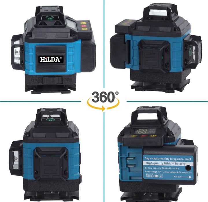 Лазерен нивелир 16 линии 2г. гаранция, 2 батерии, пълен комплект трино