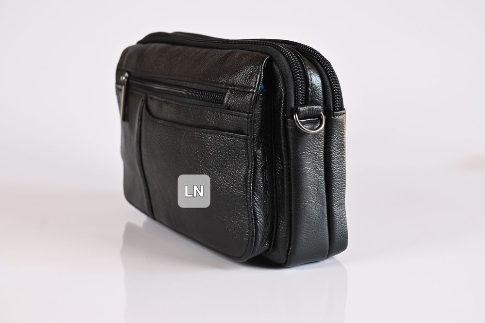 Мъжка чанта от естествена кожа, тип борсета