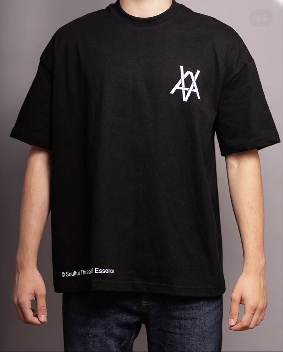 Нова черна овърсайз тениска / Streetwear Oversized T-Shirt (Soulful Thread Essence)