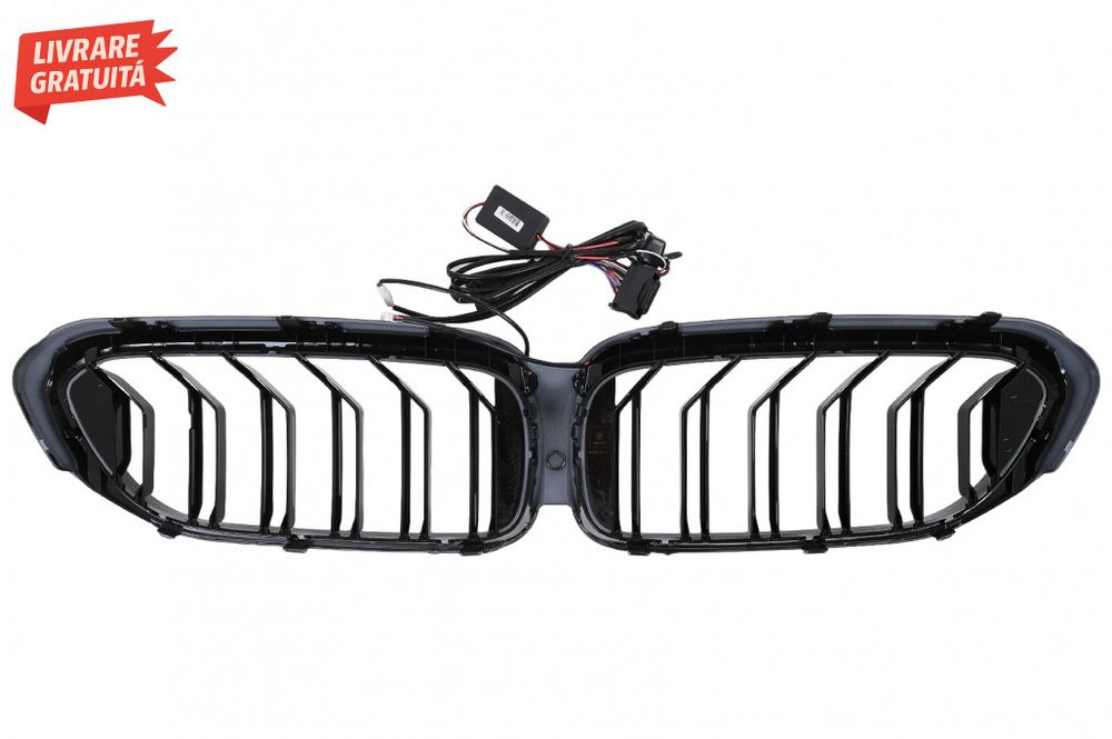 Grile Centrale cu LED BMW Seria 5 G30 G31 (2017-2019) Negru Lucios