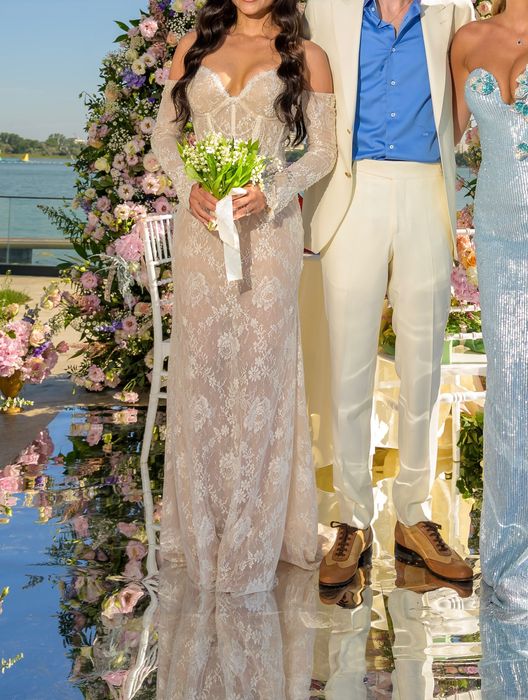 Rochie mireasa perle  ERSA Atelier dantela de matase