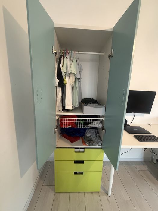 Dulap copii IKEA STUVA / SMÅSTAD – 2 uși, 3 sertare, 191 cm