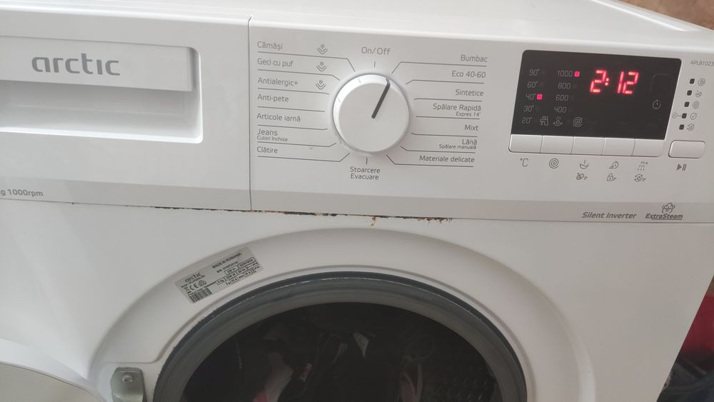 Mașină de spălat rufe Arctic APL81023XLW0 8kg, 1000 RPM, Motor Inverter, ExtraSteam.