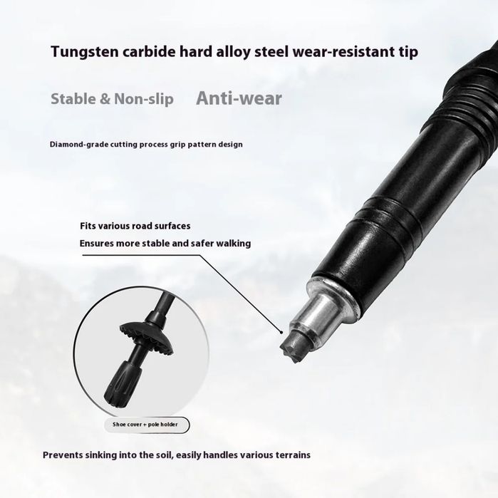 Телескопическая треккинговая палка ALPENSTOCKS (складная, 5 секций)