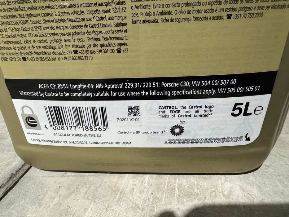 Оригинален НЕМСКИ Castrol Edge  5W-30LL