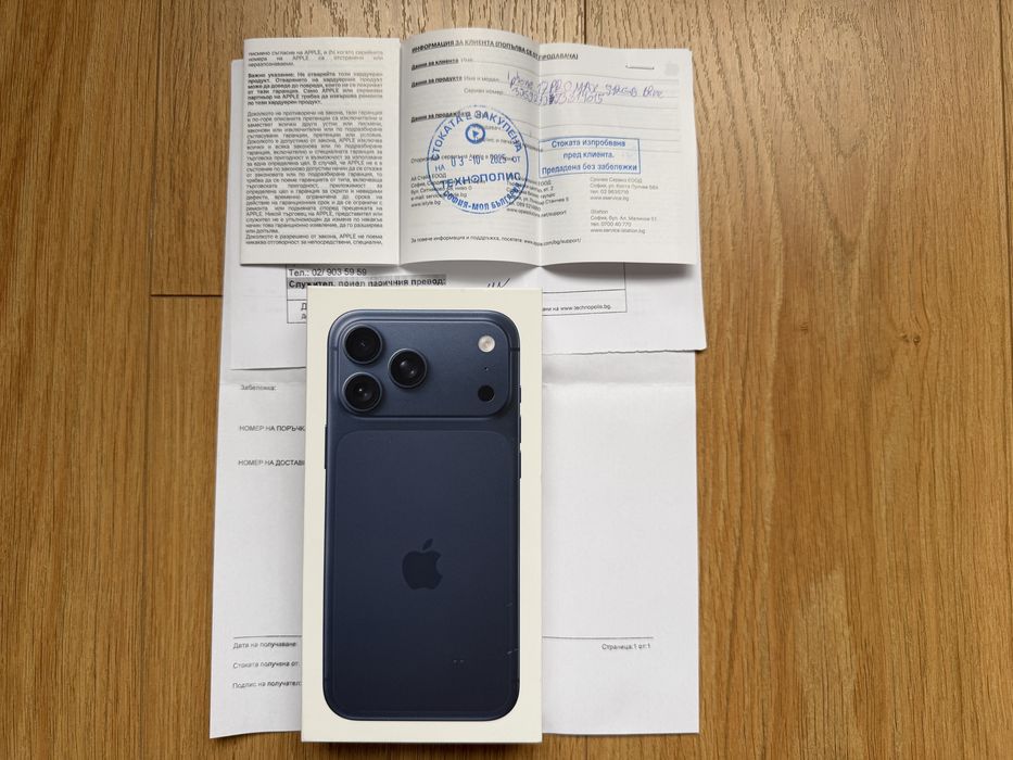 iPhone 17 pro max 512 Deep Blue Официален Technopolis 2г. Гаранция