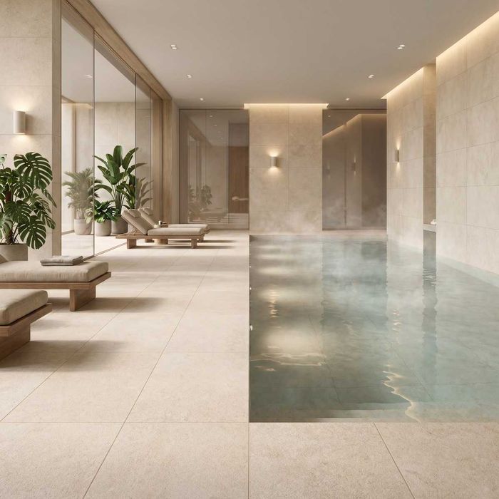 Gresie portelanata rectificata Limestone Cream F P 600X1200X8 R Mat 1L