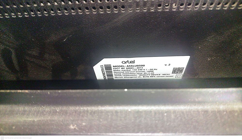 Artel A55LU8500 55" Smart TV (Ekrani singan)
