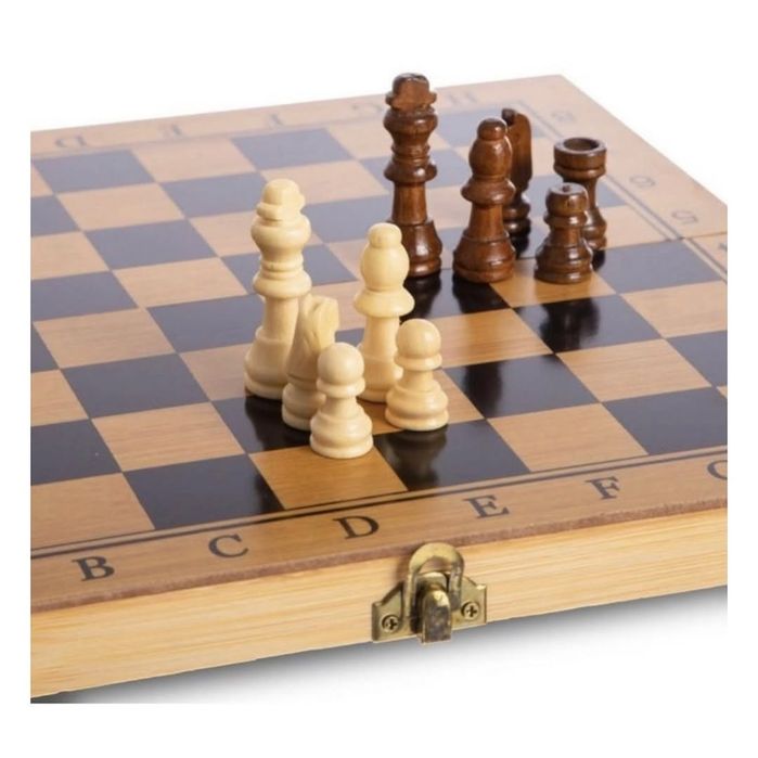 Настольная игра в подарок Шахматы 3в1 (деревянные) 48×48