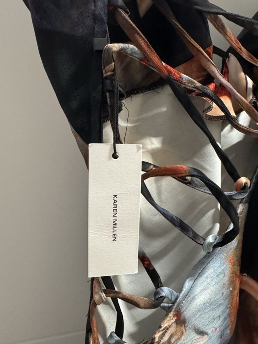 Karen Millen Petite Lily printed tie up maxi dress Size XS