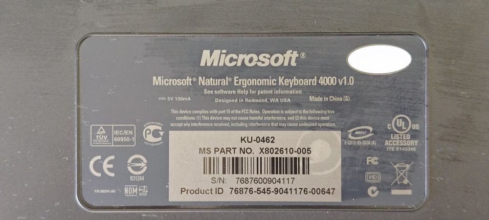 Эргономичная клавиатура Microsoft
