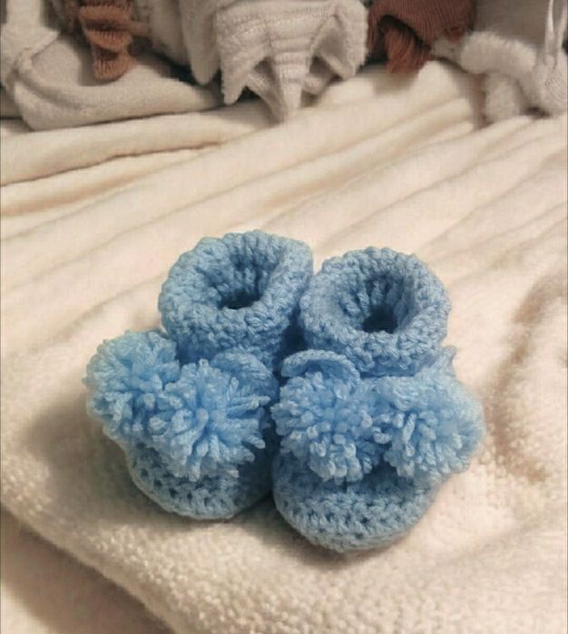 Плетени топли термо бебешки терлъци, чорапки за бебета и новородени