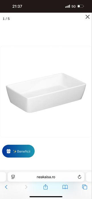 Lavoar pe blat Cersanit City alb lucios 50 cm nou-nout