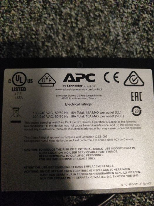 APC Metered Rack PDU