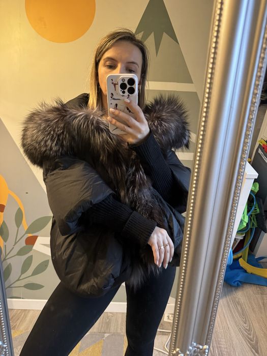 Geaca din puf cu blana naturala