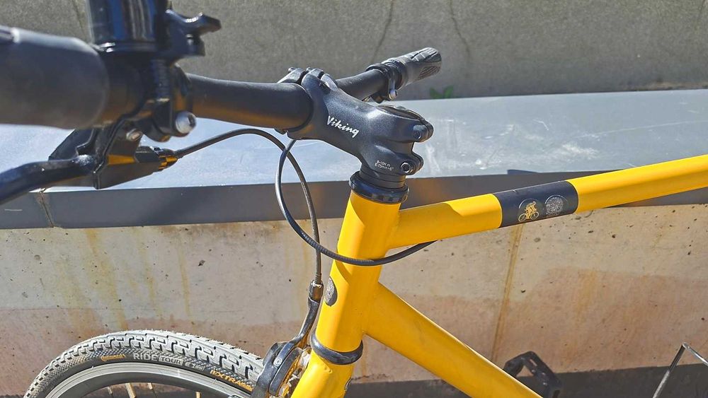 Градски велосипед Elops Single Speed 500, жълт, с ъпгрейди и нови гуми!