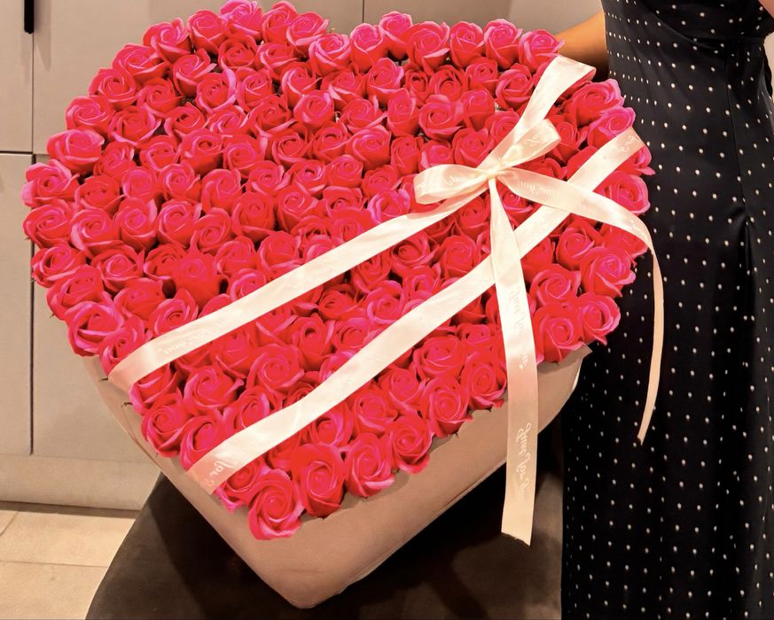 Мыльные розы в форме сердца