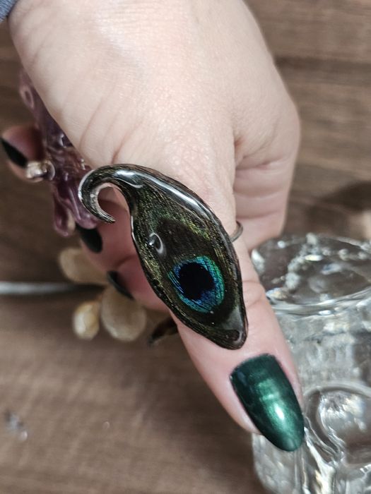 Регулируеми пръстенчета с естествен цвят на орхидея, лилиум и пауново