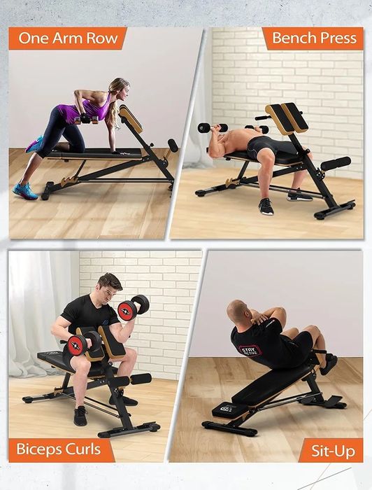 Лежак для пресса + гиперэкстензия Скамя для гантели и спины 3в1