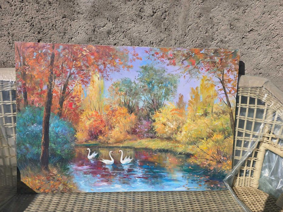 Большая картина, холст, масло,  размер 120х80см