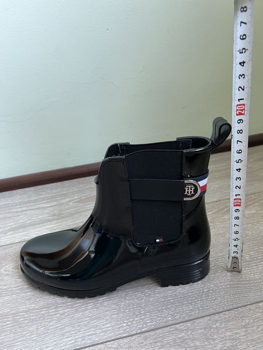 Ghete cauciuc negre Tommy Hilfiger