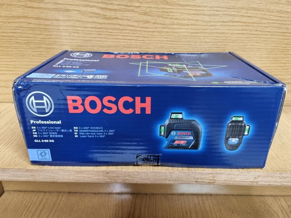 Лазерен  нивелир Bosch GLL 3-60 XG, Зелени линии, Обхват 30м, 3 х 360