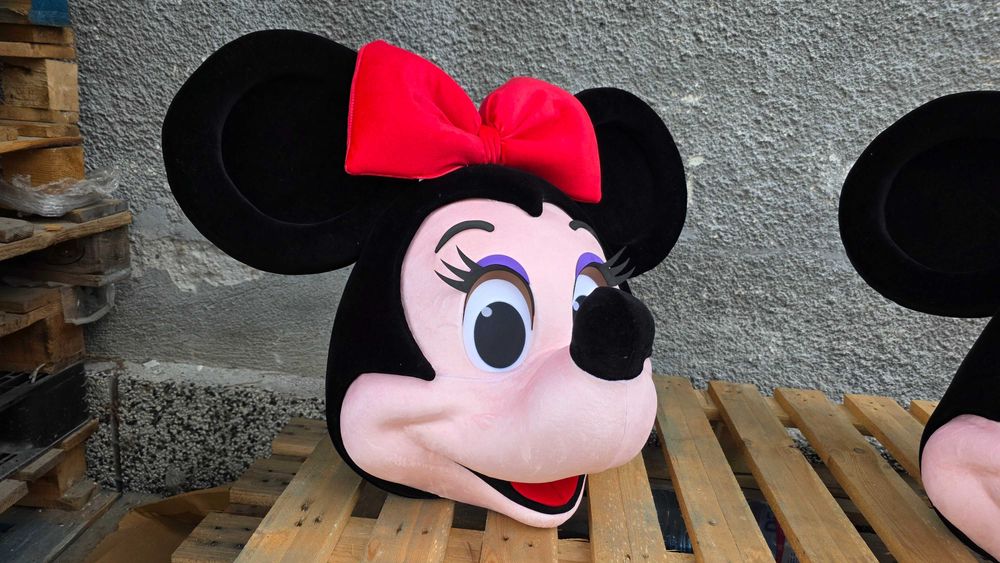 Cap Mascotă Mickey Mouse și Minnie Mouse Disney Profesional Handmade – Cap 3D Mascotă pentru Evenimente și Petreceri