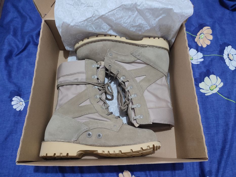 Bocanci combat piele întoarsă crem de vară mărimea 25.0