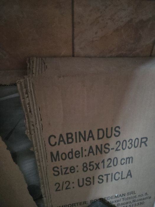 Cabina dus asimetrica Dedeman ANS-2030R completa, 120x85 cm - NOUA