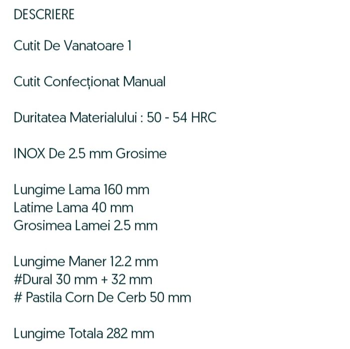 Cuțit de vânătoare