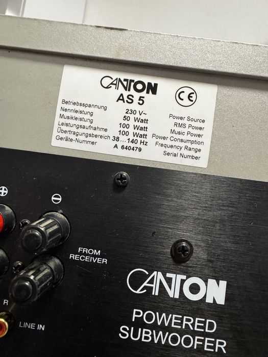 Subwoofer activ Canton AS5 si Canton Plus C.