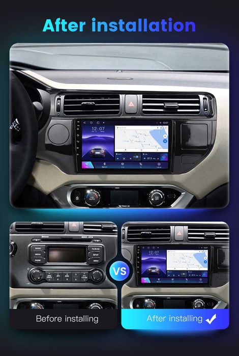 Navigatie Android 14 KIA Rio 2011- 2017 1/8 Gb Waze CarPlay + CAMERA