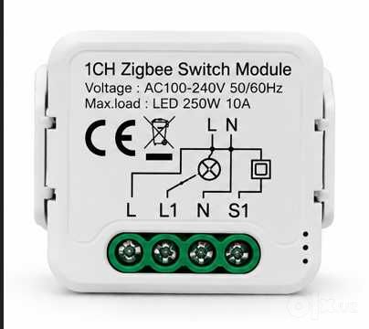 Умное Zigbee-реле 1 канал / 10A / 100–240V / модуль для света