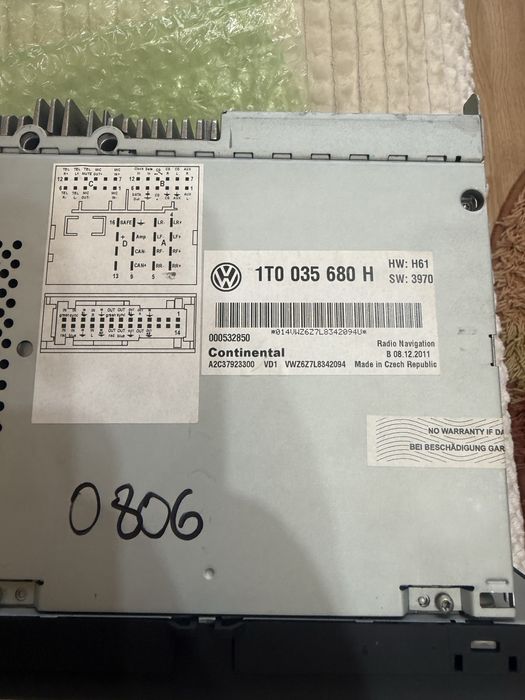 Navigatie VW RNS 510 impecabilă,  cod piesa 1T0035680 H, cu cod PIN si modul bluetooth premium cod piesa 3C8035730 B