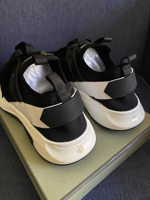 TOM FORD Jago panelled logo-patch sneakers