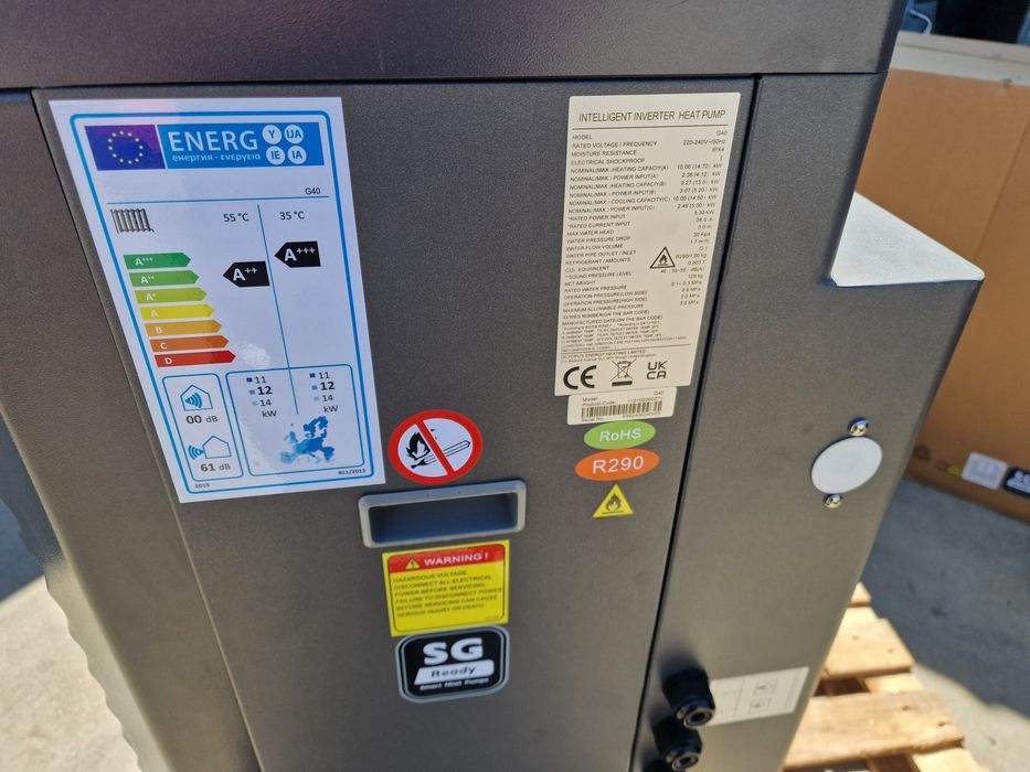 Високотемпературна термопомпа 10 - 14kw R290 до 75 градуса