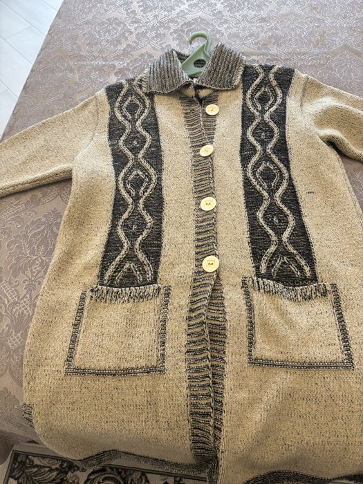 женское вязаное пальто